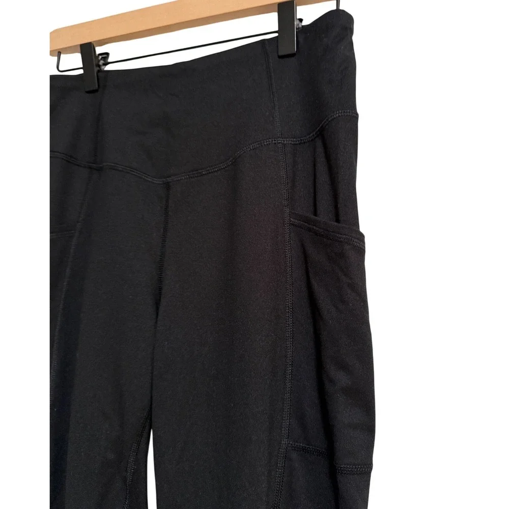 Maurices Womens Black High Waisted Cropped Luxe Leggings with Pockets Size M